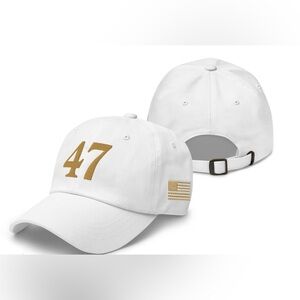 Charlie Kirk Trump Gold Embroidered Low Profile Adjustable Hat Republican